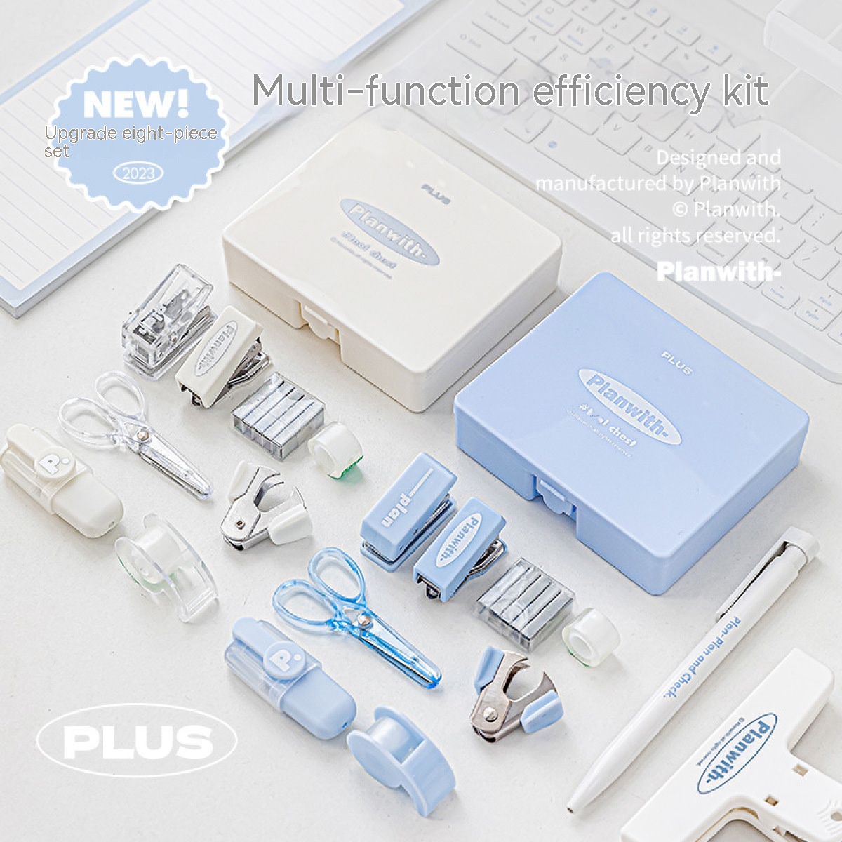 Office Technologies - Set alat tulis Kawaii, Stapler, gunting,