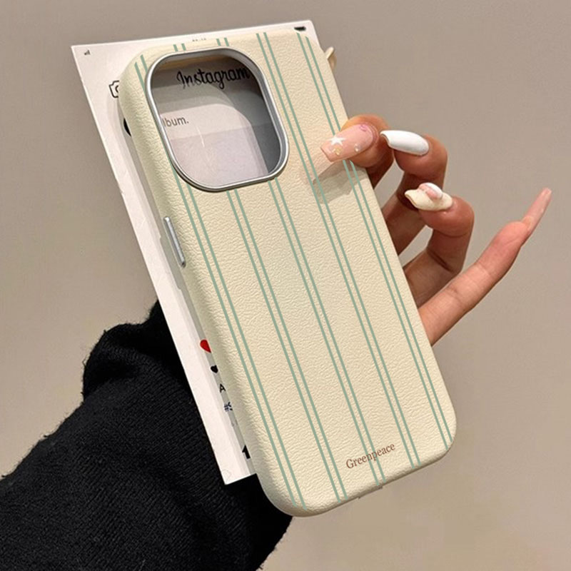 Receipt Printer Thermal - Casing Ponsel Pola Lichee Garis Hijau