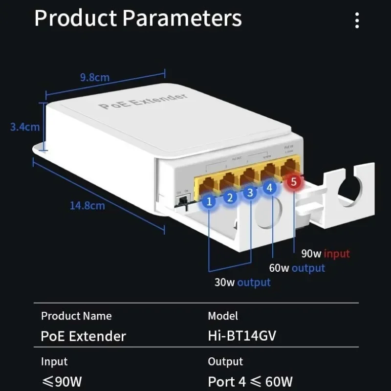 5-Port POE Extender 4-Port Rep - Power Over Ethernet ulasan dan harga